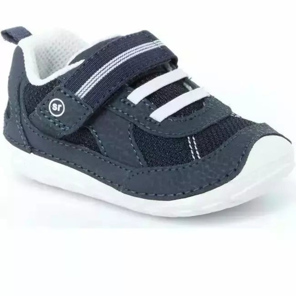 Size 3.5 Wide Baby Stride Rite Blue and White Kids Sneakers
